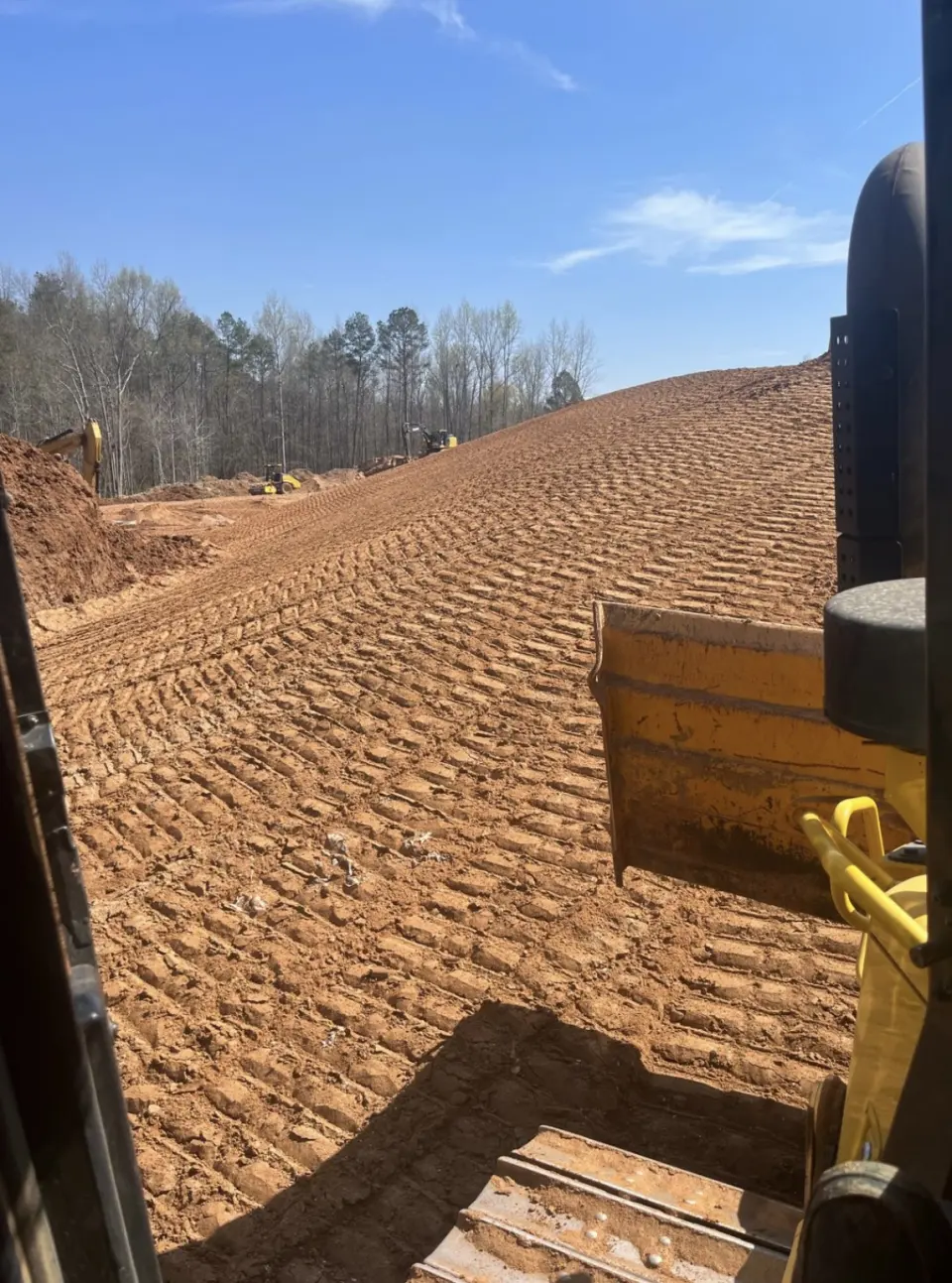 Slope grading in progress