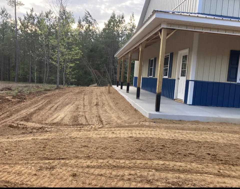 Site-preparation project — grading along the front