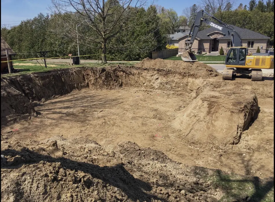Residential basement excavation