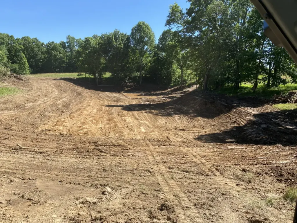 Pond excavation and shaping