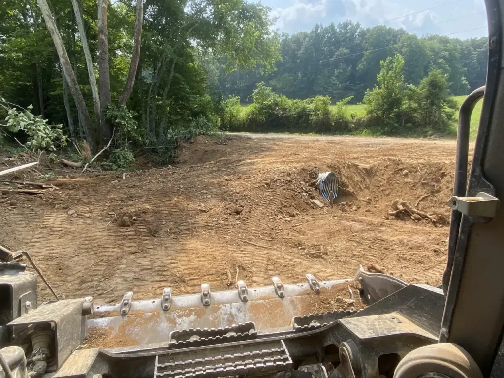 Driveway construction with a culvert crossing