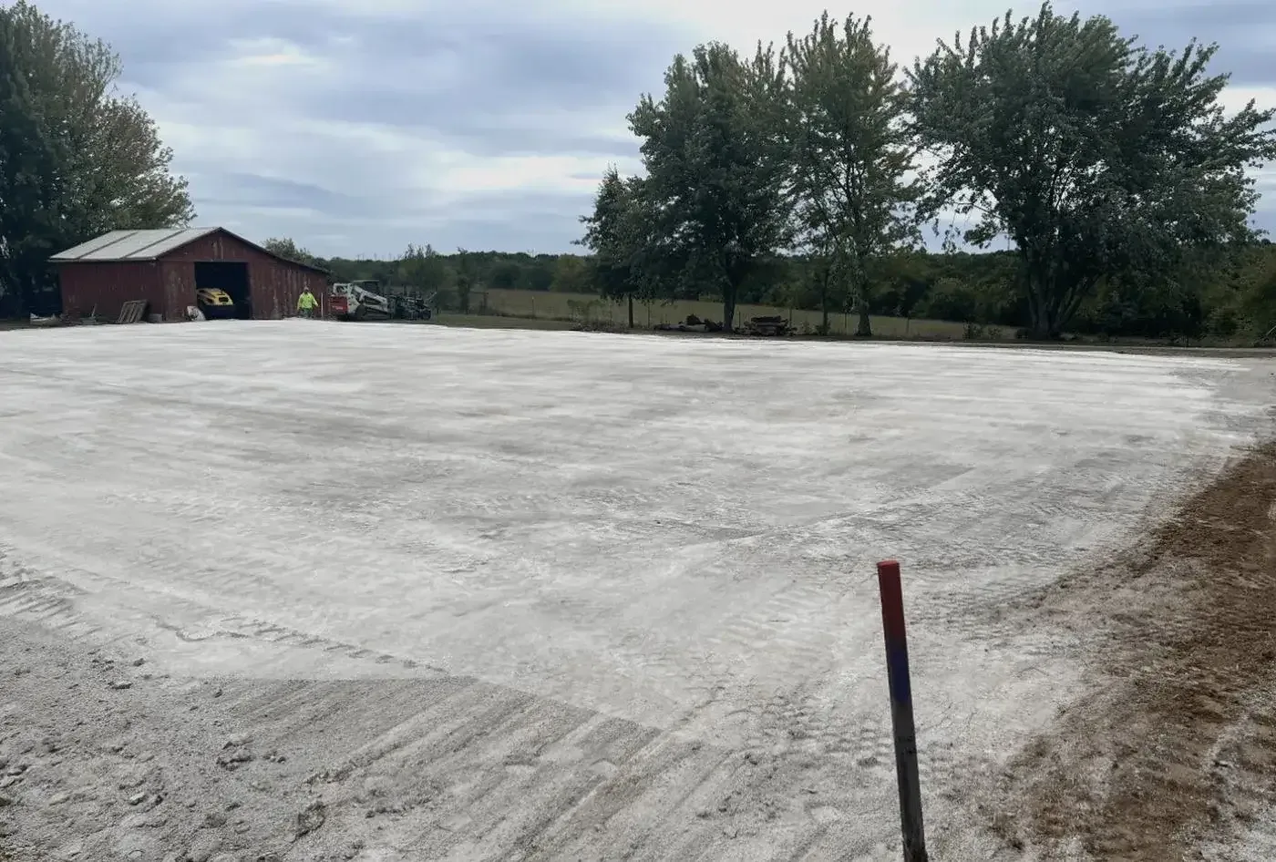 Level prepared surface for the next stage of a building project
